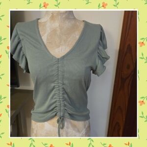 Nwt Poof!  Ruched Top Size Large